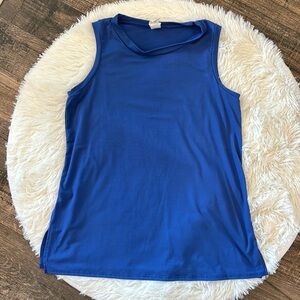 Oversized Blue Sew In Love Tank in Blue